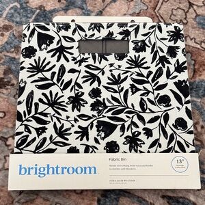 NWT Brightroom Fabric Bin Black and White Floral